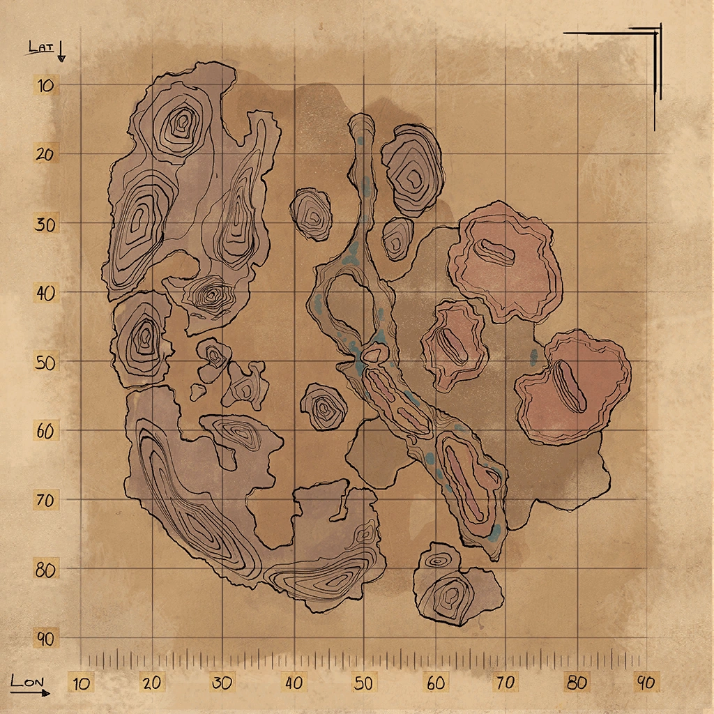 Scorched Earth clean map with cave and scouting waypoints