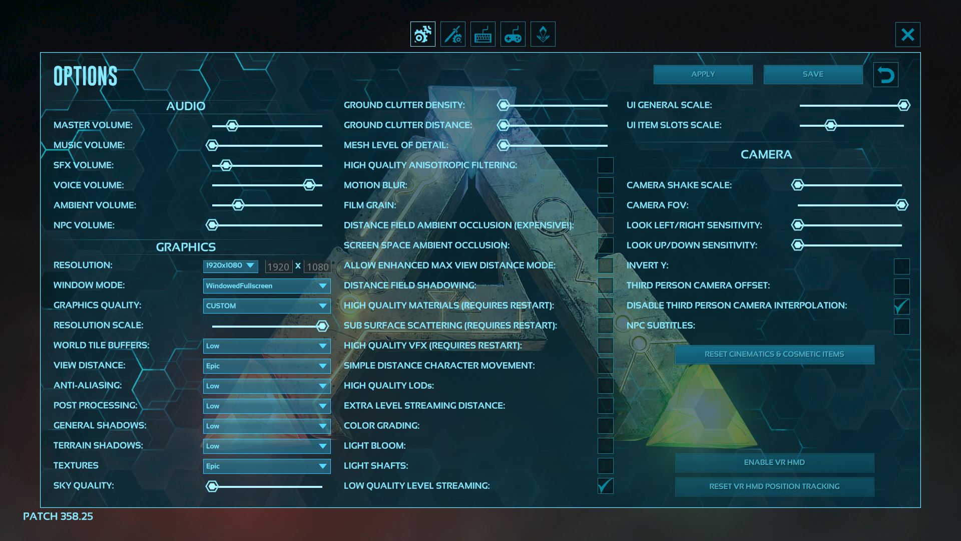 Game Options Menu